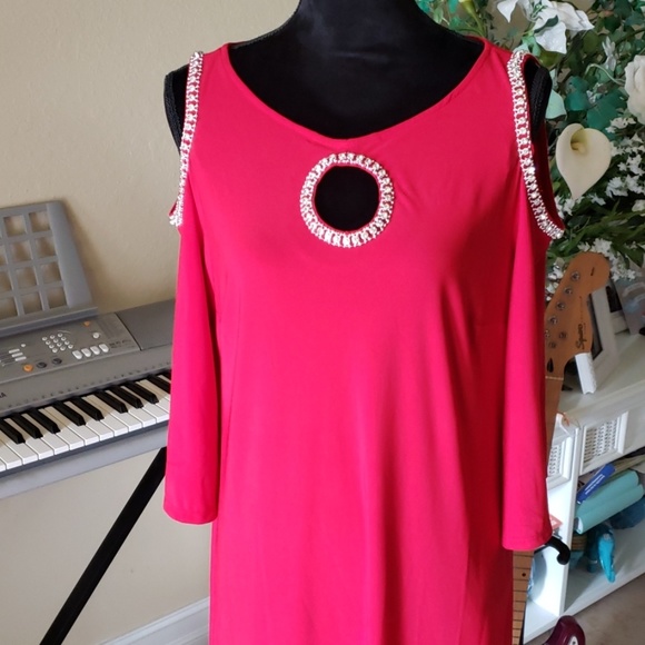 💥💖J.B.S georgeous red/rhinestones dress💐 - Picture 2 of 6